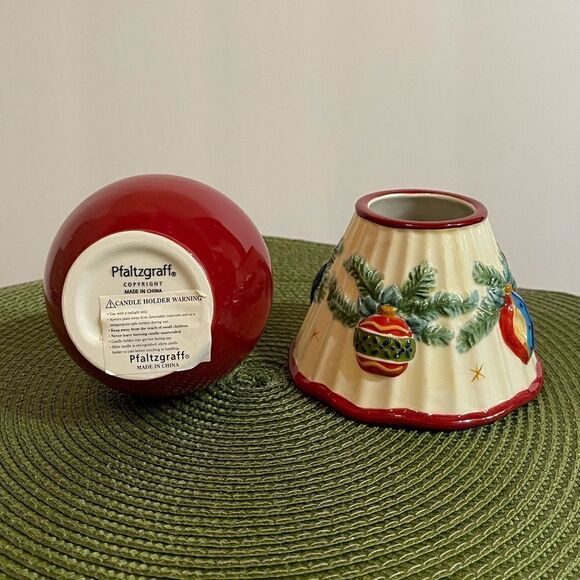 Pfaltzgraff Holiday Garland Tea Light Lamp NWT - Picture 10 of 11